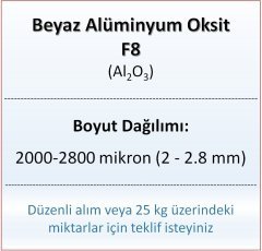 Alüminyum Oksit F8 - Al2O3 - 2000-2800mikron