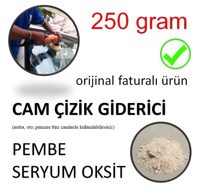 Oto Cam Çizik Giderici Pembe Seryum Oksit - 250 GRAM