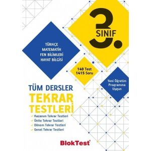 Bloktest 3.Sınıf Bloktest Tüm Dersler Tekrar Testleri