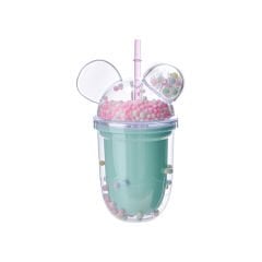 Plastik Kulaklı Pipetli Bardak - 350 ml