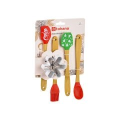 5 Parça Yılbaşı Desenli Silikon Mutfak Seti