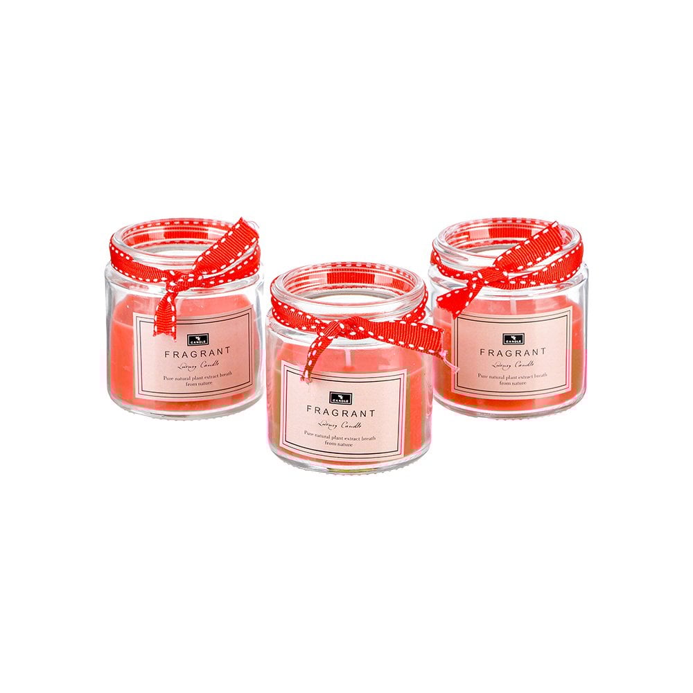 3'lü Cam Kavanoz Mum - 6,5 cm