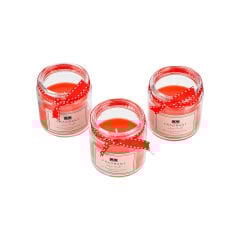 3'lü Cam Kavanoz Mum - 6,5 cm