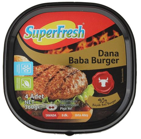 Süper Fresh Dana Baba Burger 360gr(4lü)
