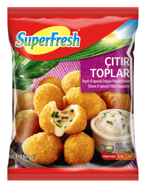 Süper Fresh Çıtır Top&Peynir&Ispanak 360gr