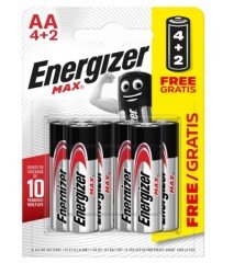 Energizer Max Alkaline AA BP6 4+2 Pil