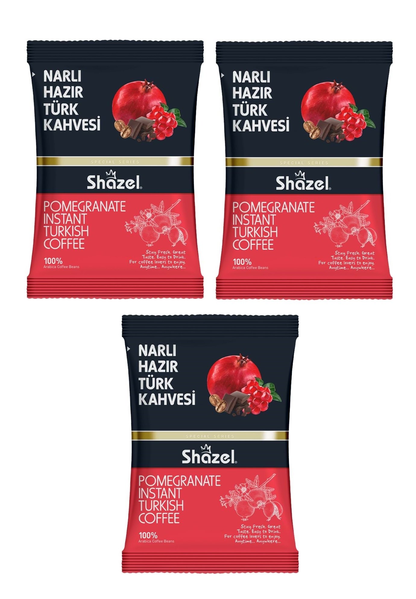 Shazel Narlı Hazır Türk Kahvesi 100 g X 3 Adet