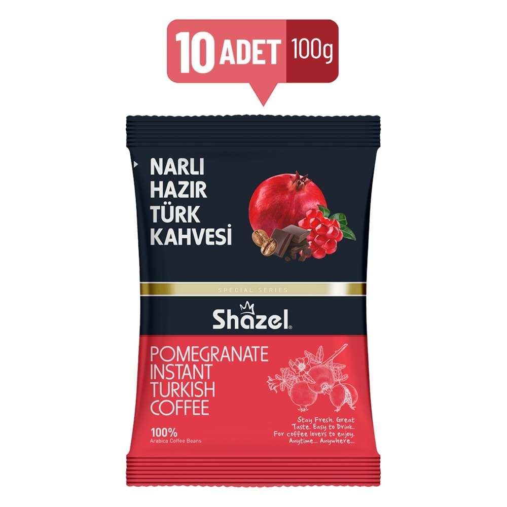 Shazel Narlı Hazır Türk Kahvesi 100 g X 10 Adet