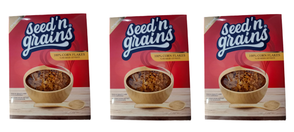 Seed'n Grains Şekersiz Corn Flakes Mısır Gevreği 300 g 3 Adet