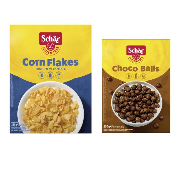 Schar 2'li Glutensiz Mısır Gevreği Seti Kakaolu ve Sade 250 gr 2 Adet Corn Flakes+Choco Balls Milly