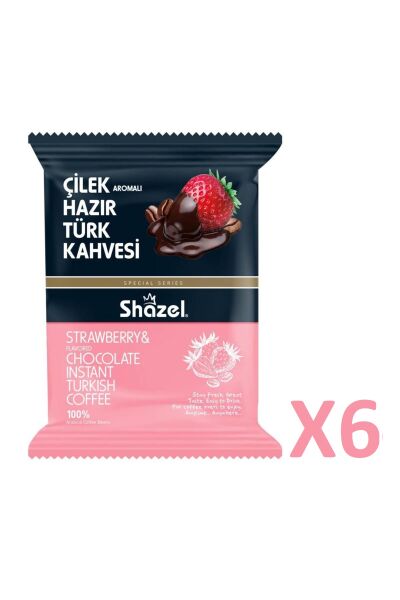 Shazel Çilekli Hazır Türk Kahvesi 100 G X 6 Adet