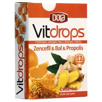 Dola Vitdrops 2’li Set Zencefil Bal ve Limon & Bal Boğaz Pastili 30 g 24 Drops