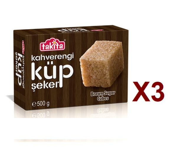 Takita Kahverengi Küp Şeker 500 gr 3 Adet