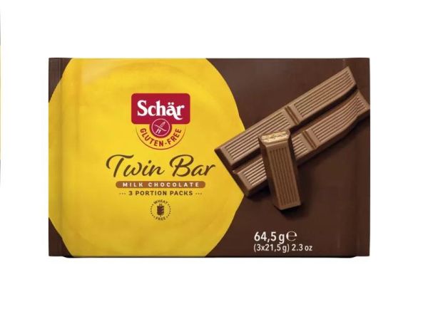 Schar Twin Bar Glutensiz Sütlü Çikolatalı Gofret 64,5 g