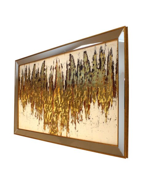 Ayna Çerçeveli Gold Dalga Tablo 70x130 CM