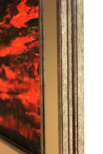 Ayna Çerçeveli Nehirde Sonbahar Kare Tablo 70x70 CM