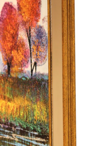 Ayna Çerçeveli Gökkuşağı Ağaçlar Tablo 110x80 CM