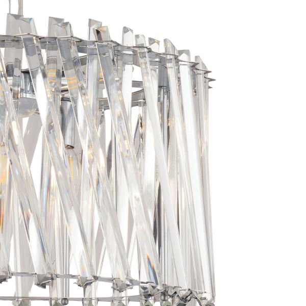 Saucer 50'lik Krom Yuvarlak Kristalli Taşlı Modern Tasarım Kristal Salon Avize