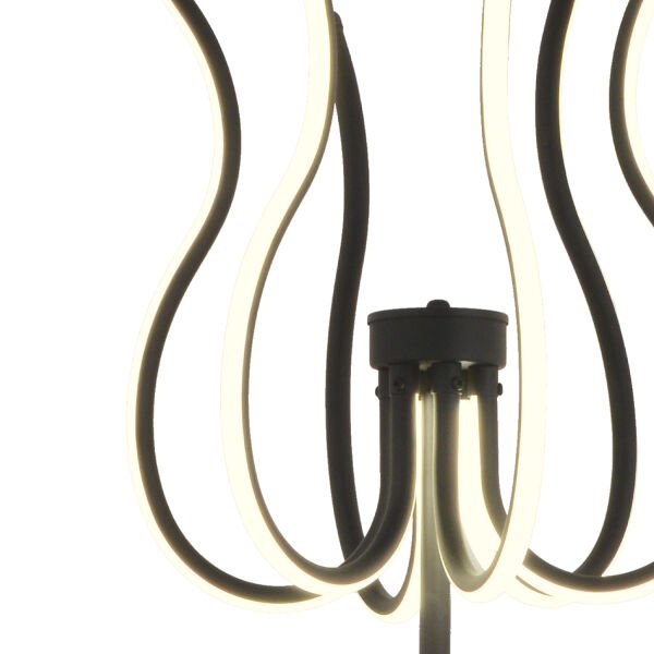 Lenora Siyah Modern Tasarım Salon Ledli Metal Lambader