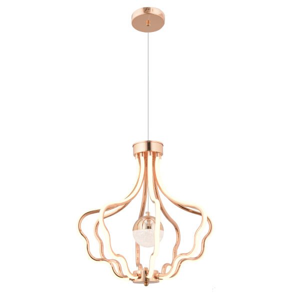 Camelia Gold Kaplama 3 Renkli 50 Watt Ledli Modern Tasarım Oturma Odası,Genç Odası,Yatak Odası,Salon Sarkıt Led Avize