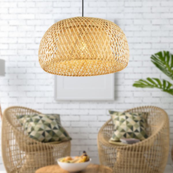 Briella Tekli Rattan Modern Tasarım Oturma Odası Avize