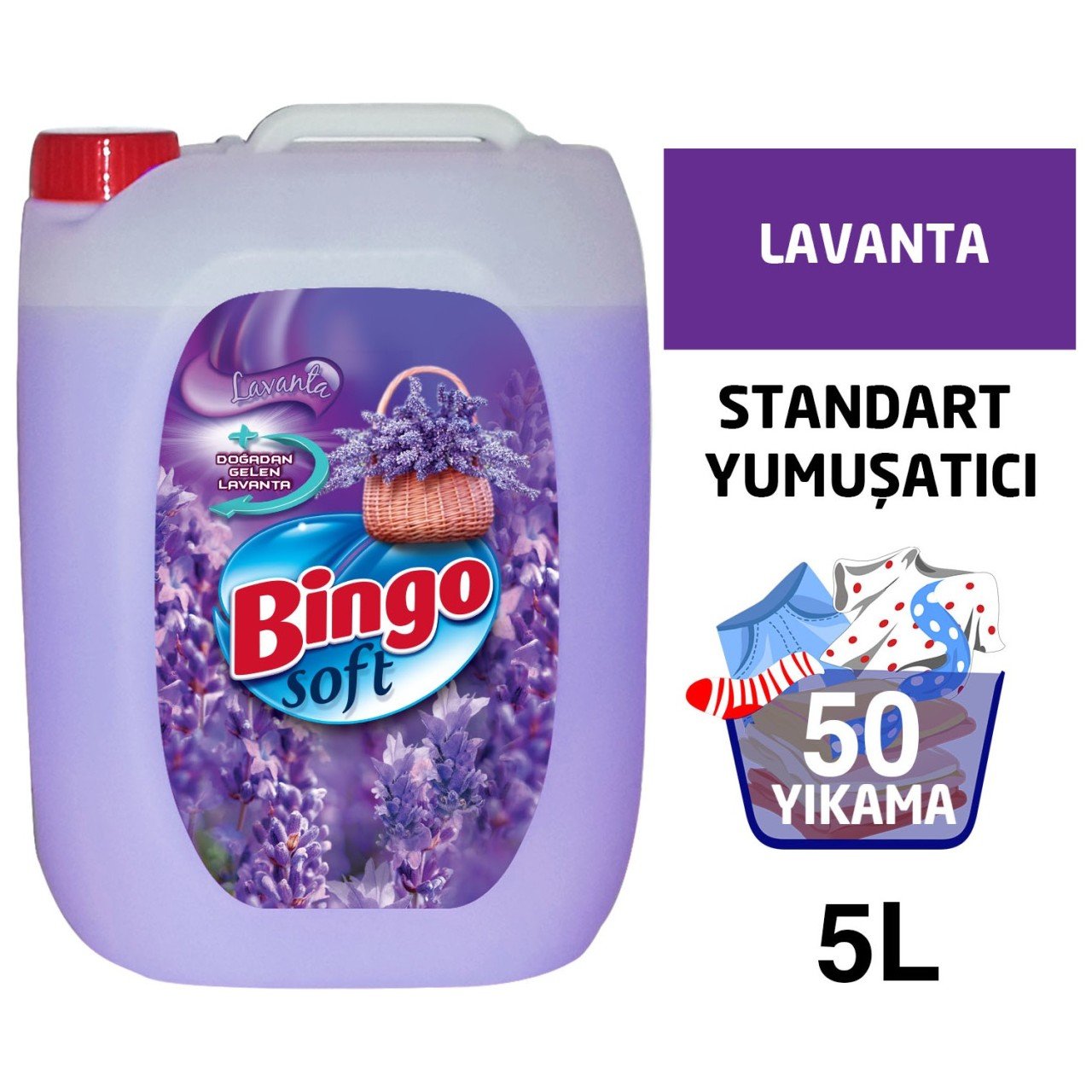 Bingo Soft Lavanta Rüzgarı Çamaşır Yumuşatıcısı 5 L
