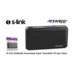 S-Link Swapp Ip-S55 6500Mah Pilli Şarj Cihazı Siyah Taşınabilir Pil Şarj Cihazı