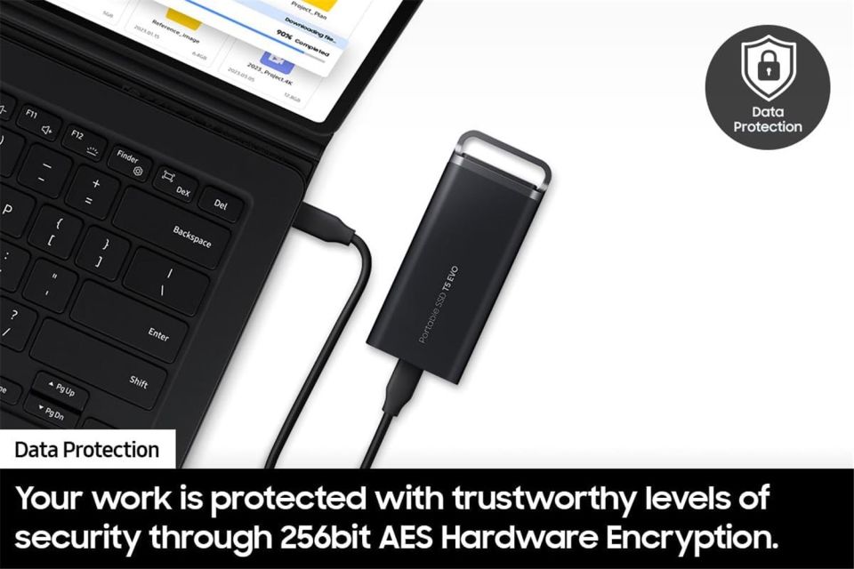 Samsung 4TB T5 Usb 3.2 (Okuma 1050MB - Yazma 1000MB) Siyah Taşınabilir SSD Disk MU-PH4T0S-WW