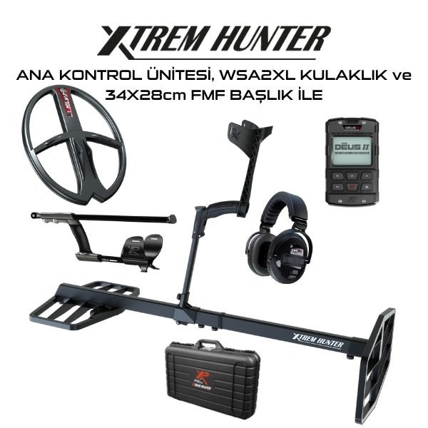 Xtrem Hunter -34x28 FMF Başlık, DEUS2 RC WSA2XL Kulaklık İle (Double Paket)