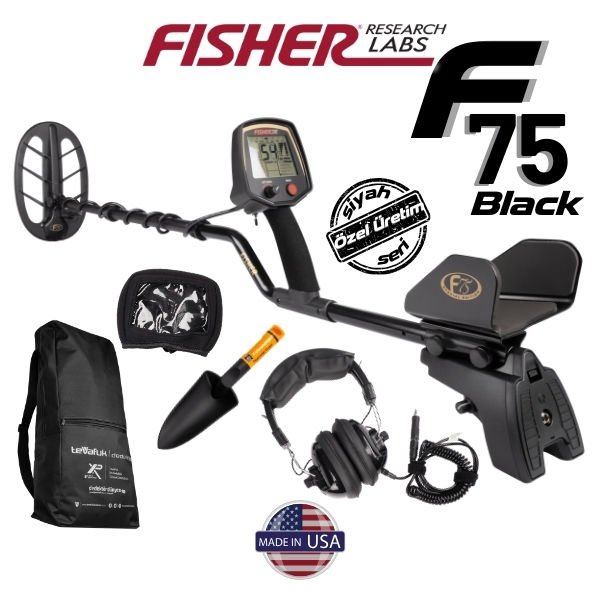 Fisher F75 BLACK 28cm DD Başlık İle Define Dedektörü