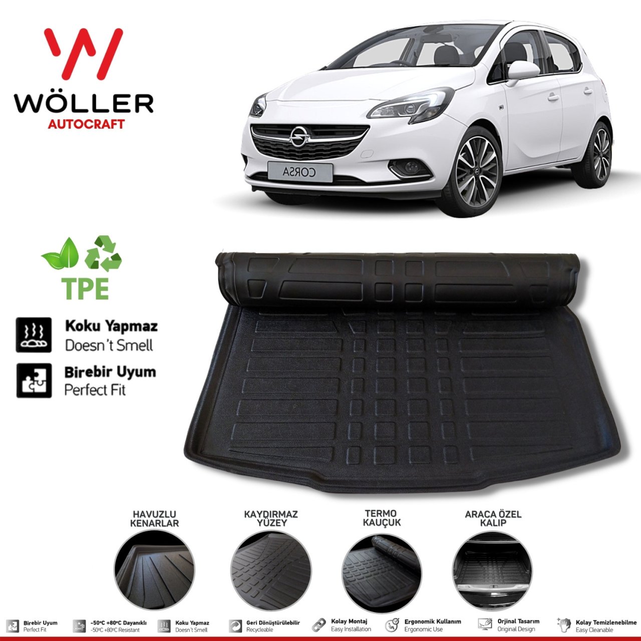 Opel Corsa E Bagaj Havuzu 2014 2019 Arası 3D Wöller Ultraflex