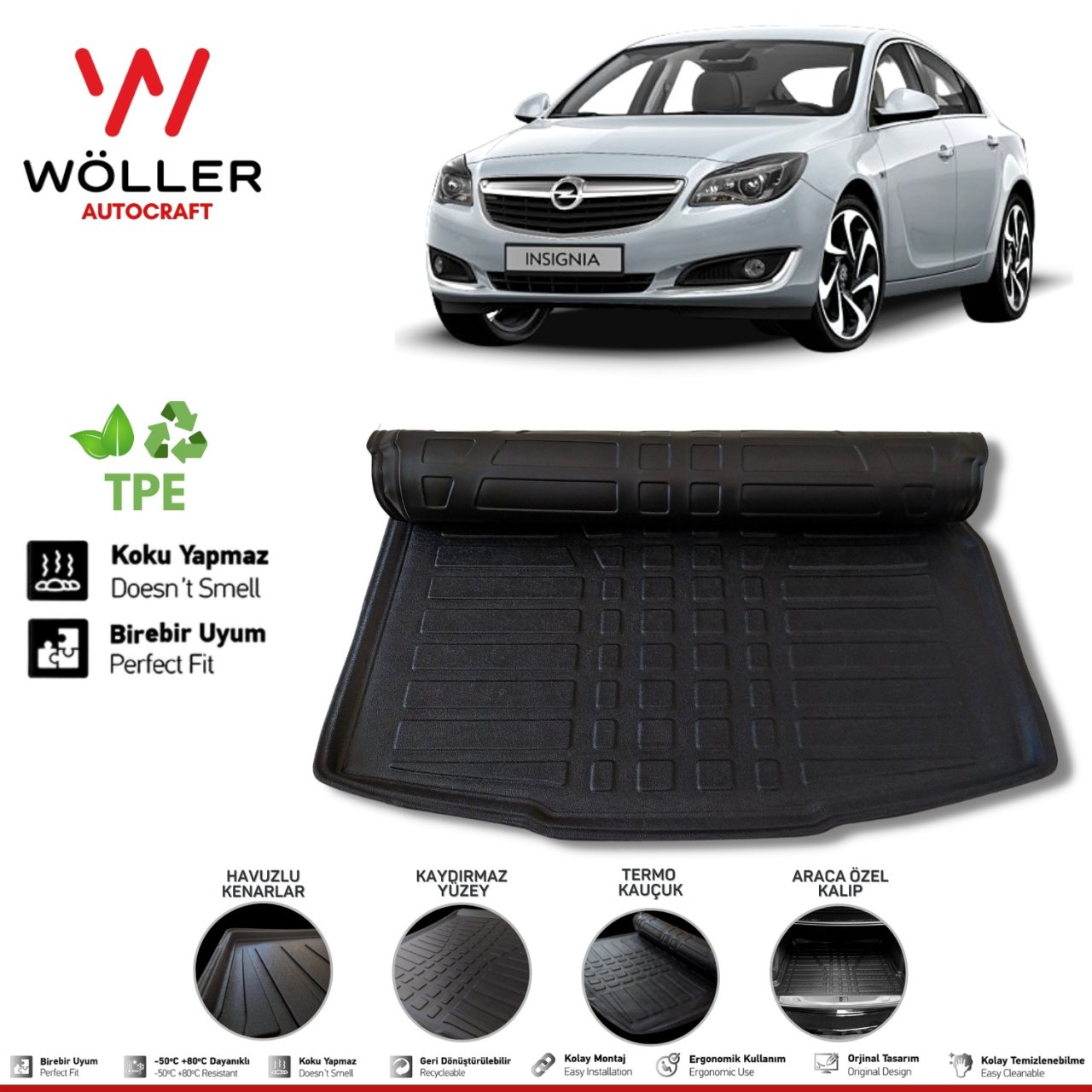 Opel Insignia Bagaj Havuzu 2009 2016 Arası 3D Wöller Ultraflex Esnek