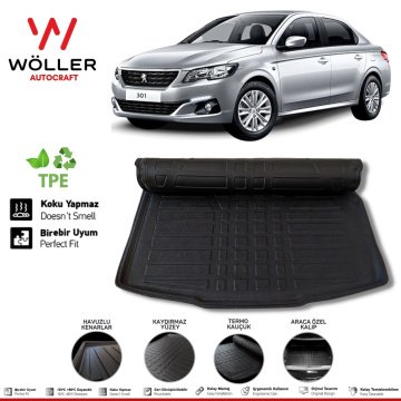 Peugeot 301 Bagaj Havuzu 2012 2022 Arası 3D Wöller Ultraflex Esnek