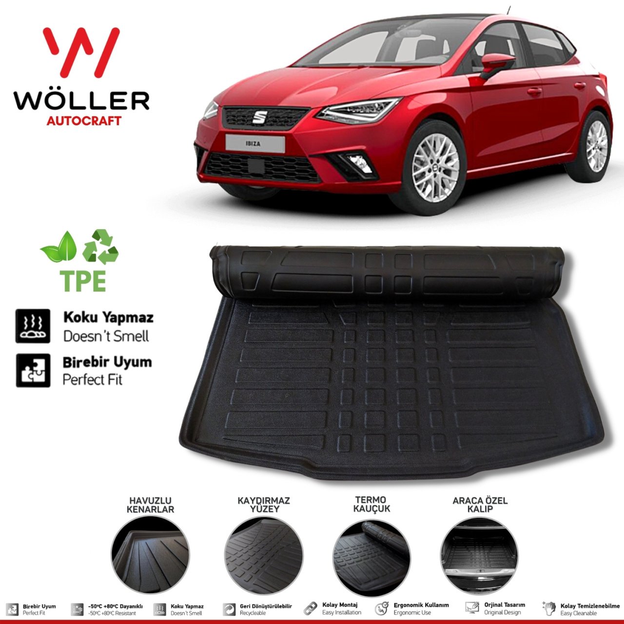 Seat Ibiza 5 Bagaj Havuzu 2017 2022 Arası 3D Wöller Ultraflex Esnek