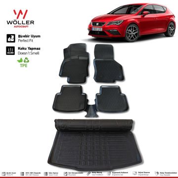 Seat Leon 3 Paspas Bagaj Havuzu Set 2013 2020 Arası Uyumlu 3d Ultraflex Set