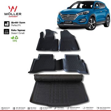 Hyundai Tucson Paspas Bagaj Havuzu 2016 2021 Arası Uyumlu 3d Ultraflex Set