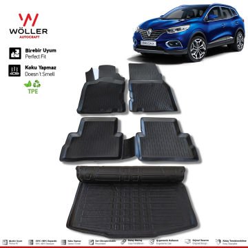 Renault Kadjar Paspas Bagaj Havuzu 2015 Sonrası 3d Ultraflex Set