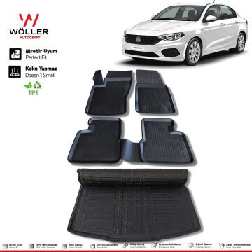 Fiat Egea Paspas Bagaj Havuzu Set Sedan 2015 2024 Arası 3d Ultraflex Set