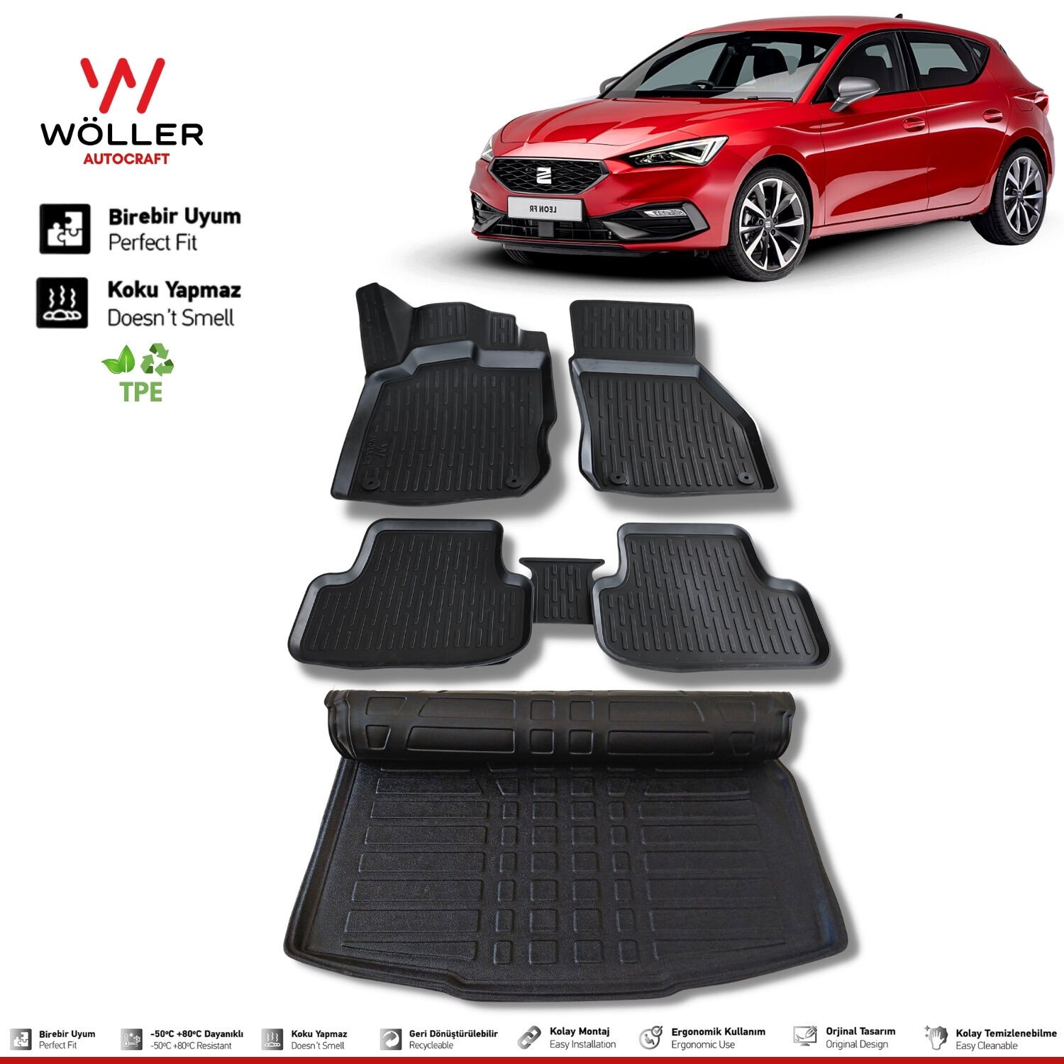 Seat Leon 4 Paspas Bagaj Havuzu Set 2021 Sonrası 3d Ultraflex Set