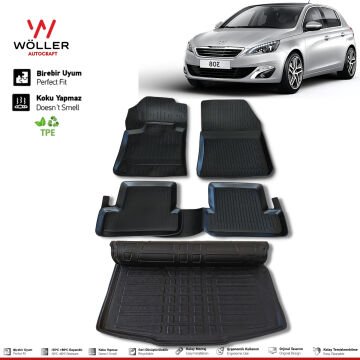 Peugeot 308 Paspas Bagaj Havuzu 2014 2021 Arası 3d Ultraflex Set