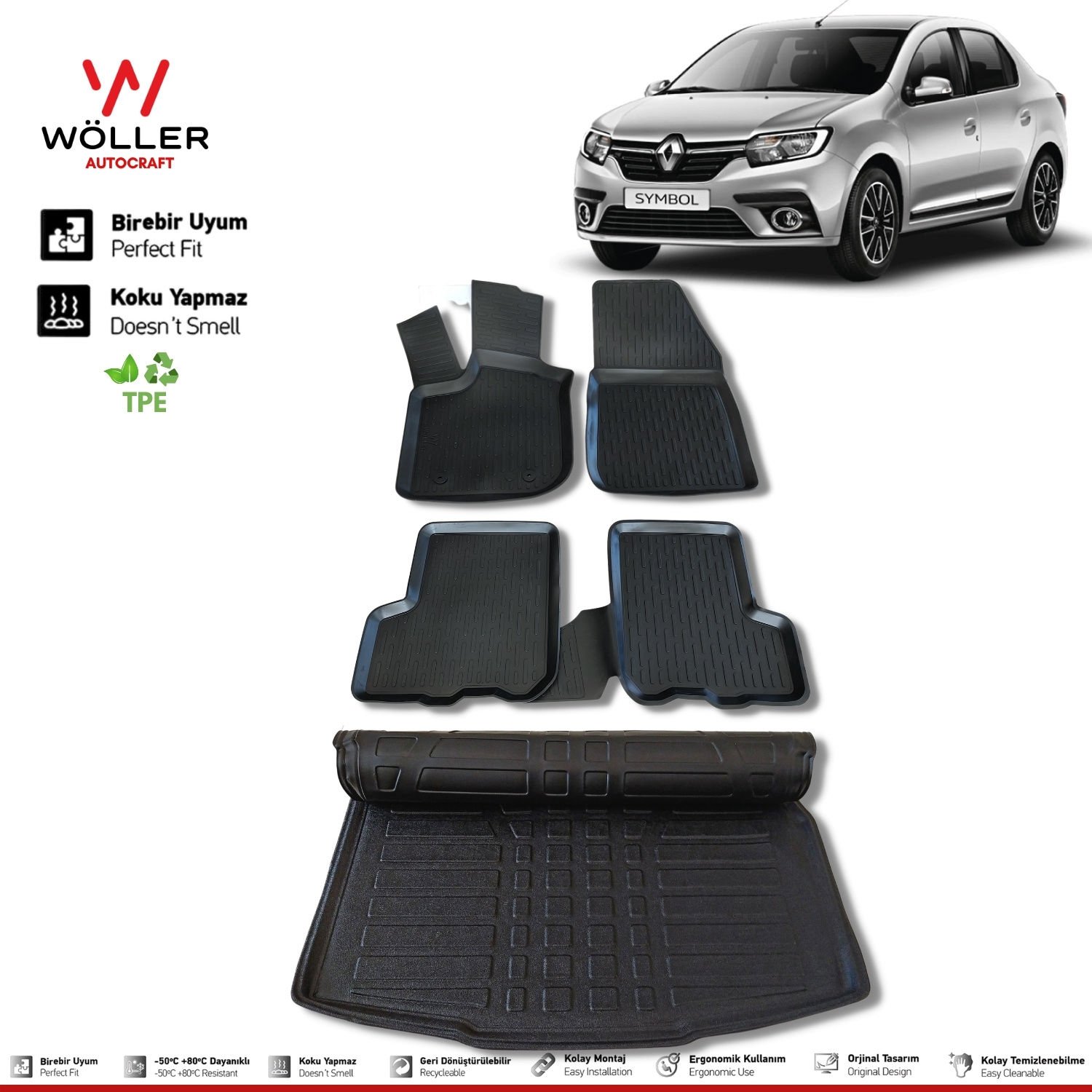 Renault Symbol Paspas Bagaj Havuzu 2013 Sonrası 3d Ultraflex Set