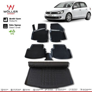 Volkswagen Golf 6 Paspas Bagaj Havuzu 2008 2012 Arası 3d Ultraflex Set