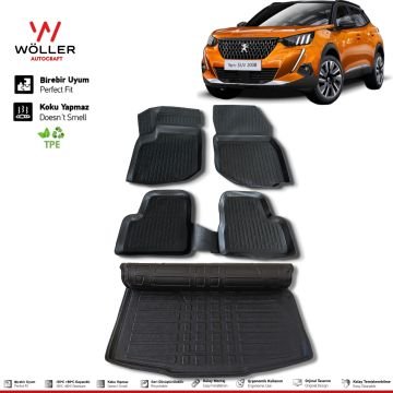 Peugeot 2008 Paspas Bagaj Havuzu Set 2019 Sonrası 3d Ultraflex Set