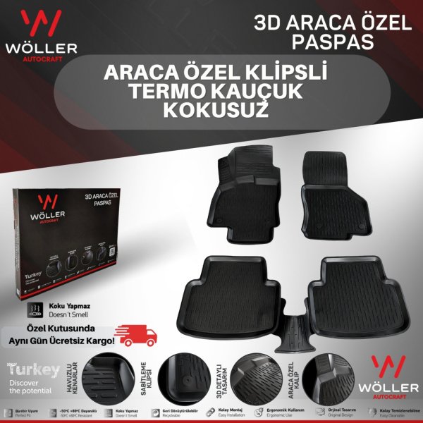 Dacia Logan Paspas 2004 2012 Arası 3d Havuzlu Wöller Paspas