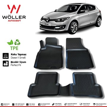 Renault Megane 3 Paspas 2009 2015 Arası 3d Havuzlu Wöller Paspas