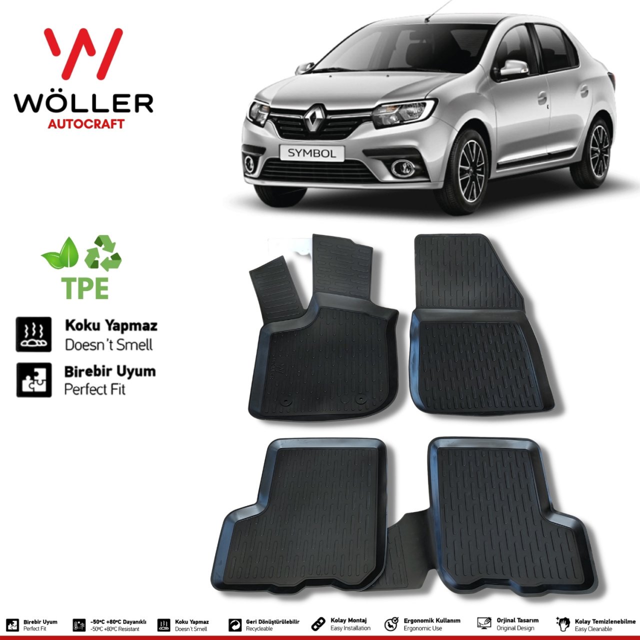 Renault Symbol Paspas 2013 Sonrası 3d Havuzlu Wöller Paspas