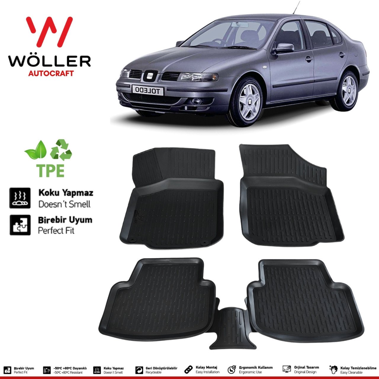 Seat Toledo Paspas 1999 2005 Arası 3d Havuzlu Wöller Paspas