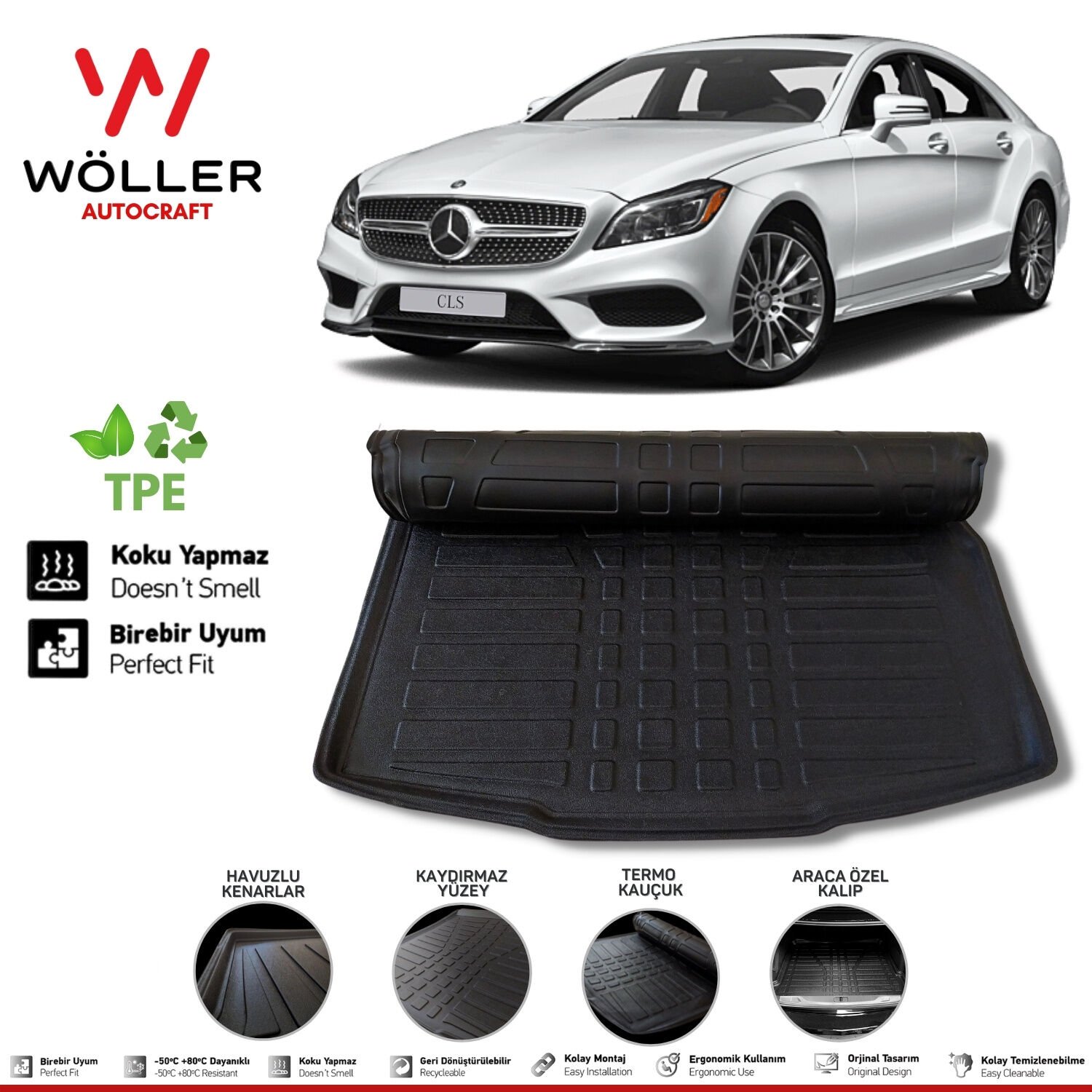 Mercedes CLS Bagaj Havuzu 2011 2017 Arası 3D Wöller Ultraflex Esnek