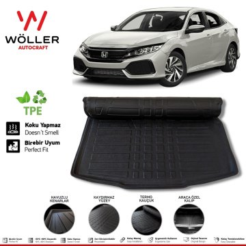 Honda Civic FC5 Bagaj Havuzu 2016 2021 Arası 3D Wöller Ultraflex Esnek