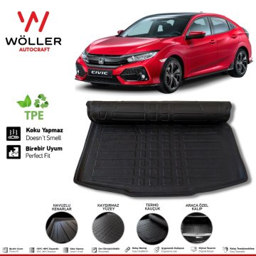 Honda Civic FC5 Hatchback Bagaj Havuzu 2016 Sonrası 3D Wöller Ultraflex Esnek